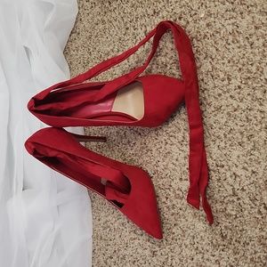 Red High Heels with Straps